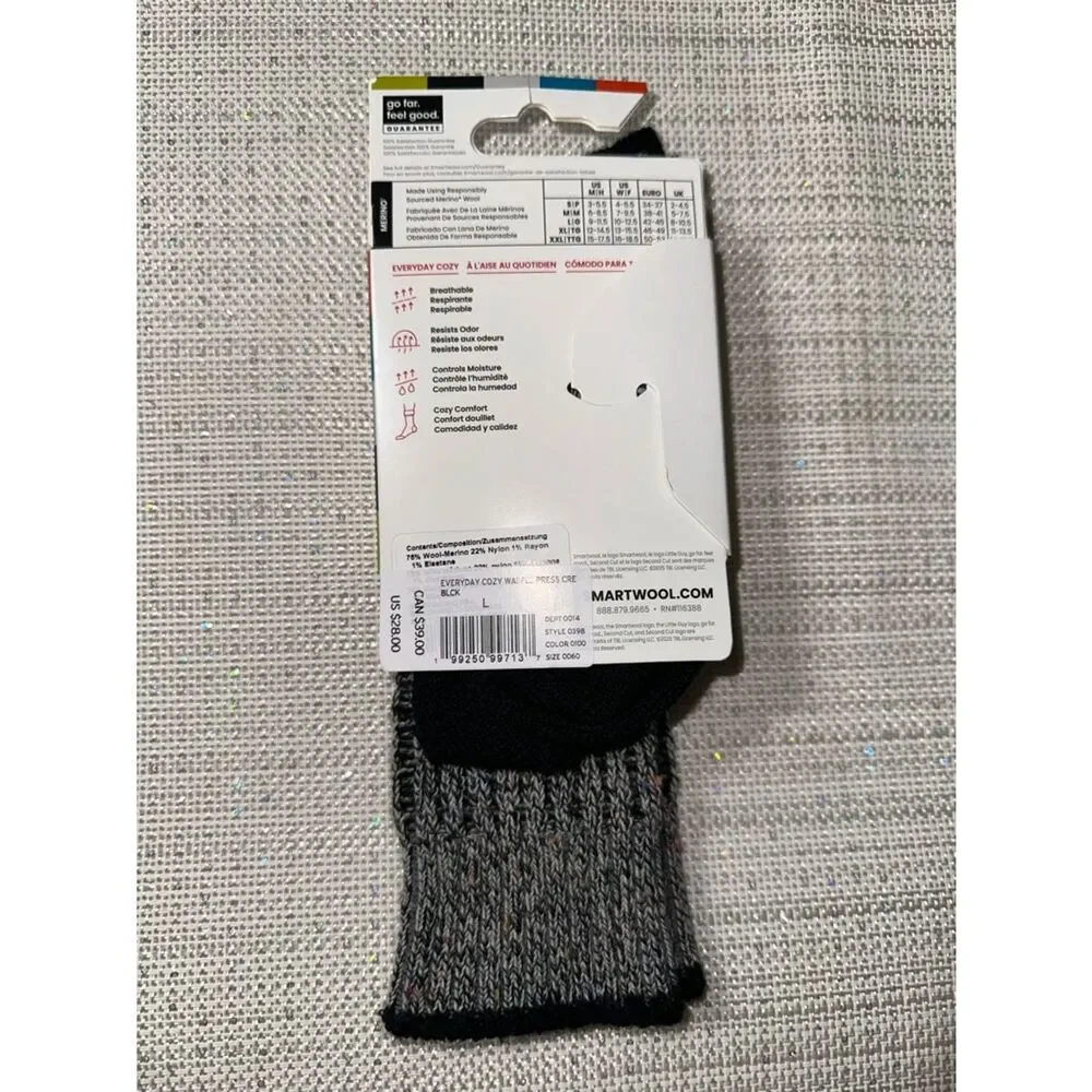 SmartWool L Unisex Everyday Cozy Waffle Press Crew Light Cushion Merino Socks